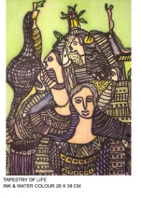 Tapestry of life :(ink&watercolo Tapestry of life :(ink&watercolo