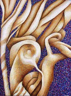 Treetrunk 11  acrylic painting
