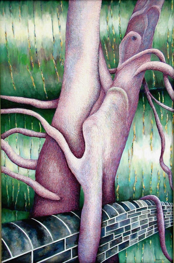Stone Straddler  acrylic painting