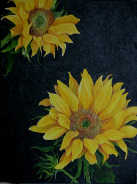 Sunflowers/acrylic on chunky canvas