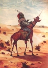 Sci-Fi man on beast...acrylic 1983