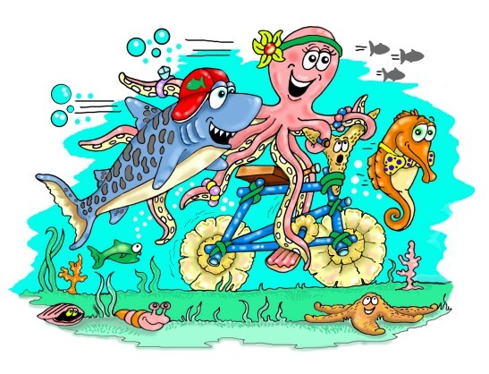 Childrens cartoon illustration.