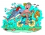 Childrens cartoon illustration.