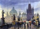 Charles Bridge in rain