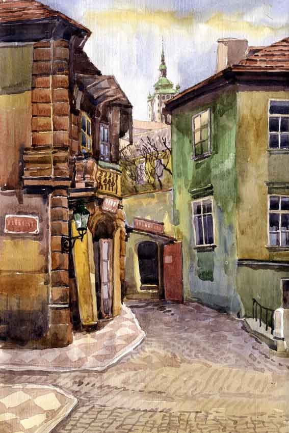 Prague garden in centre of old town