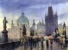 Charles Bridge in rain